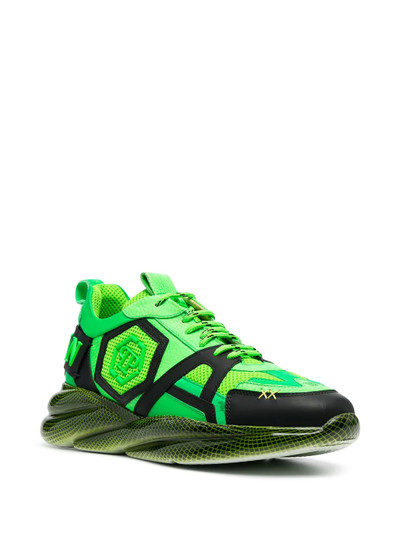 PHILIPP PLEIN neon hexagonal-detail trainers outlook