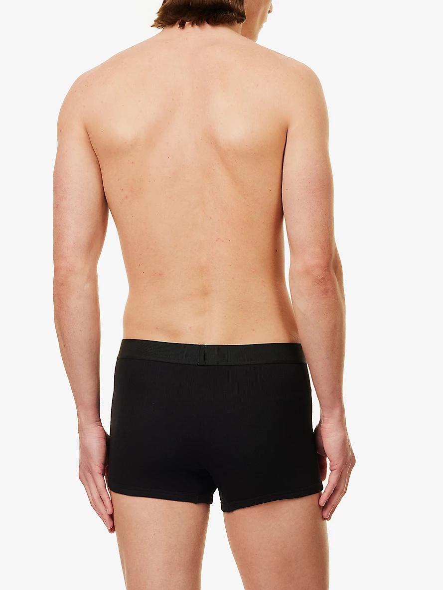 Logo-waistband stretch-cotton trunks - 3