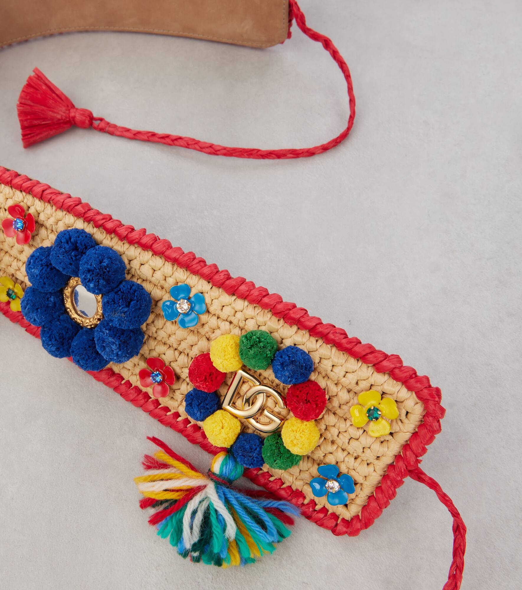 Embellished raffia belt - 4