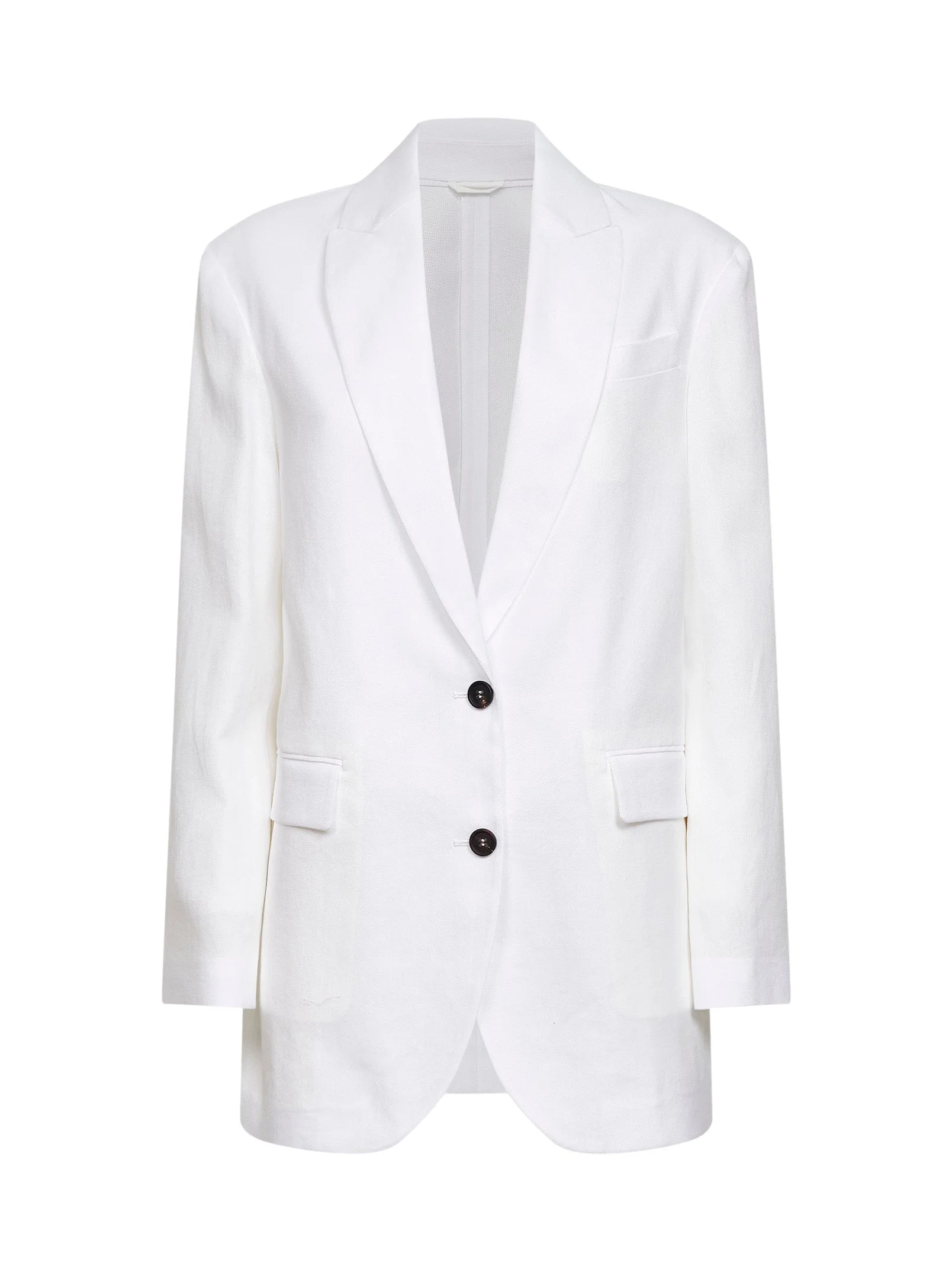 White cotton canvas jacket with monili - 1