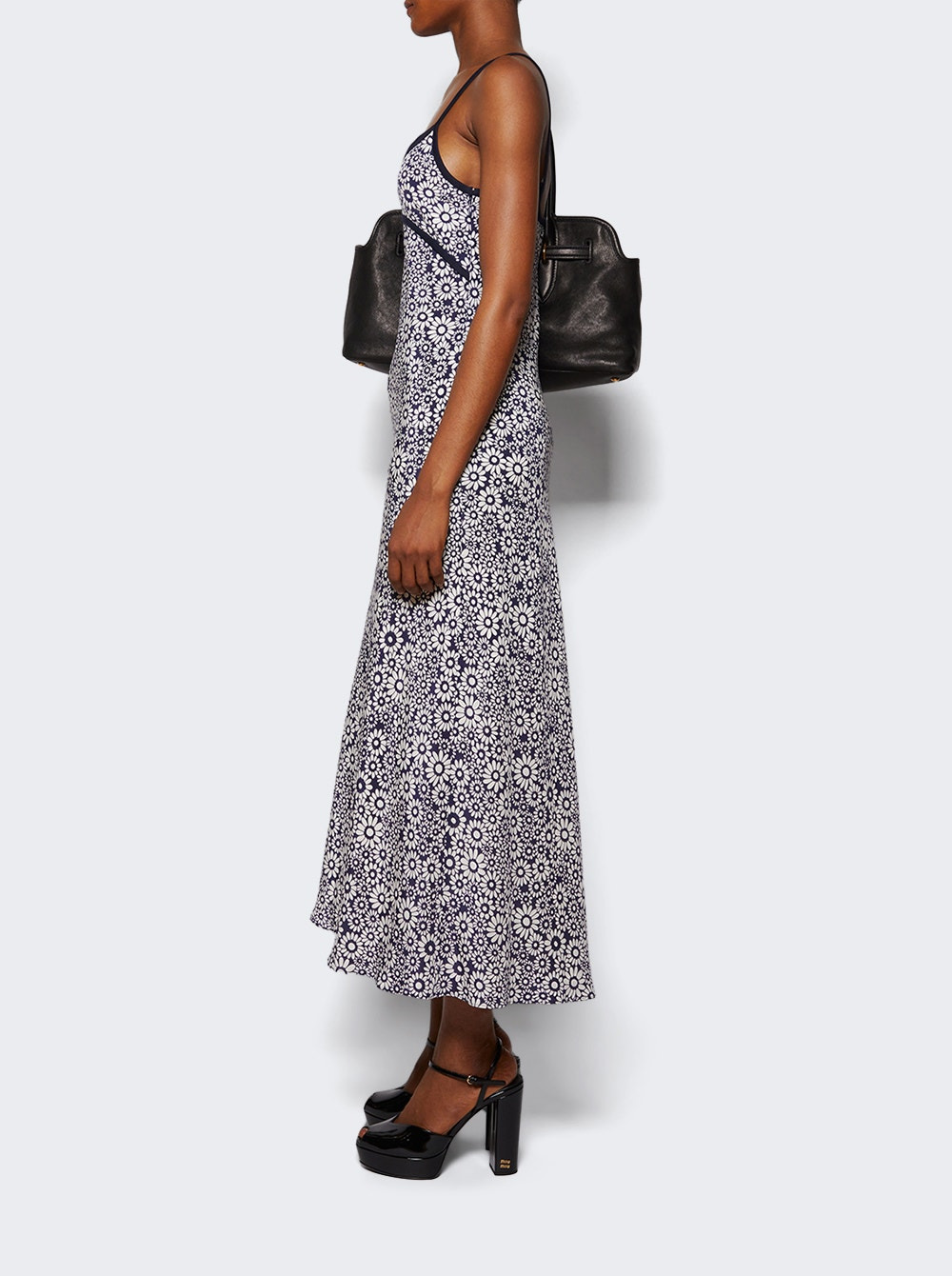 Long Floral Print Crepe Dress Bluxbianco - 3