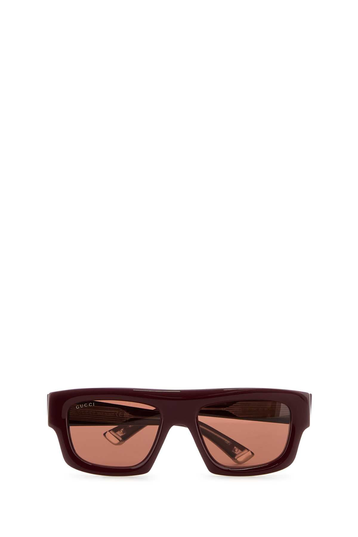 Gucci Men Burgundy Acetate Sunglasses - 2