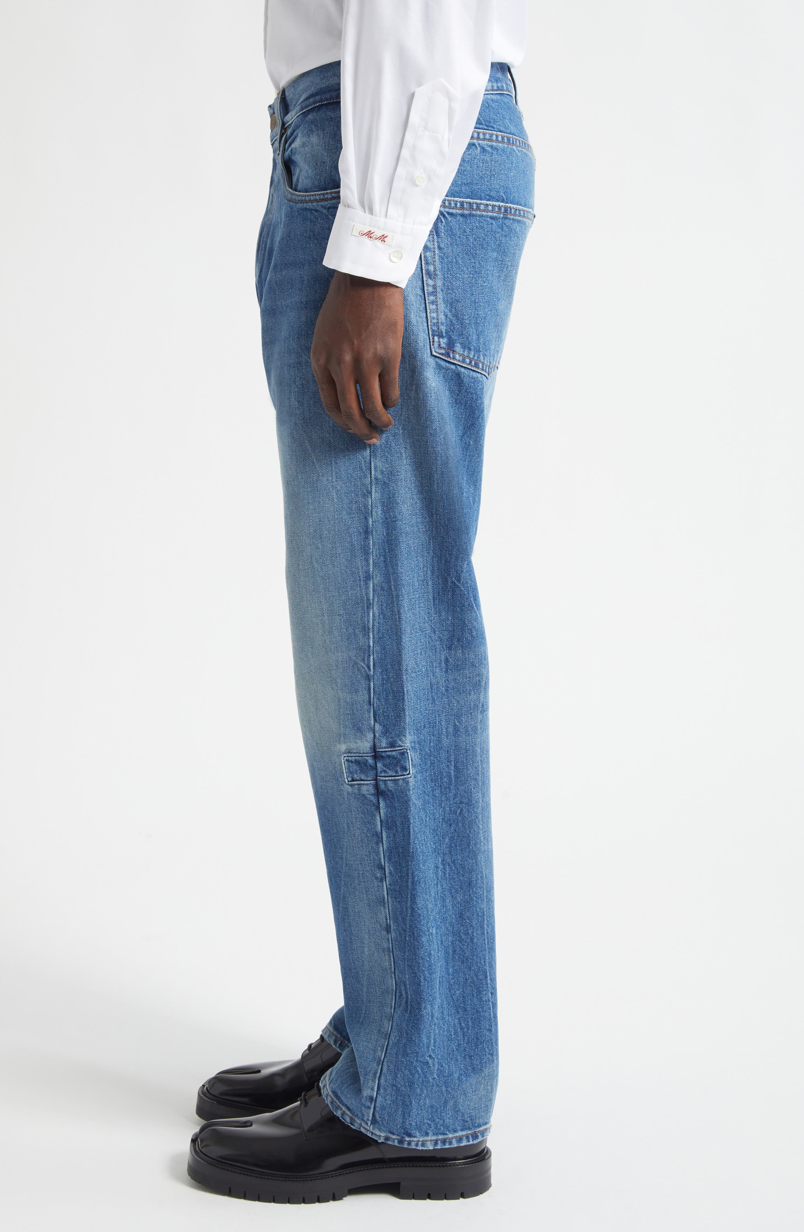 Maison Margiela Five-Pocket Straight Leg Jeans in Vintage Medium Blue at Nordstrom - 3