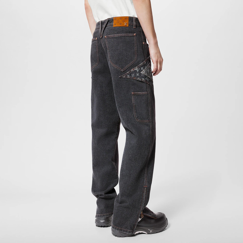 Monogram Flower Denim Pants 5