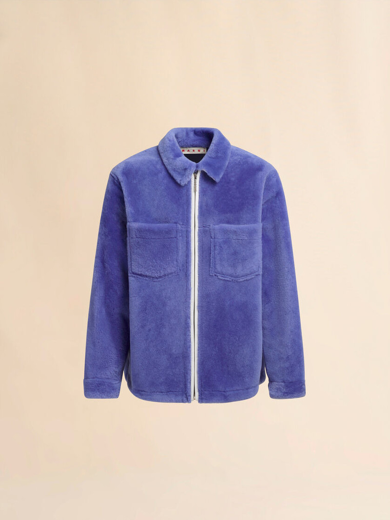 LIGHT BLUE SHAVED SHEARLING JACKET 1