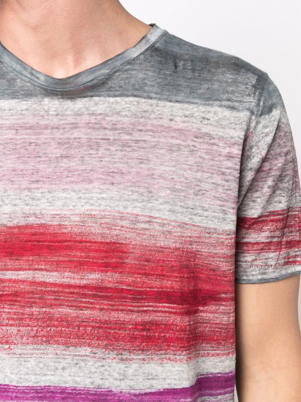 multi-stripe linen T-shirt - 5