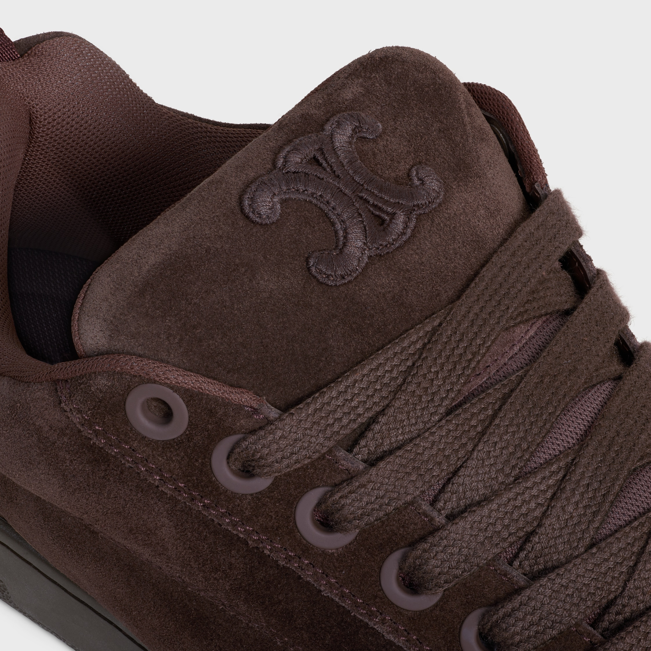CELINE HUNTINGTON LOW LACE-UP SNEAKER IN SUEDE CALFSKIN AND MESH - 5