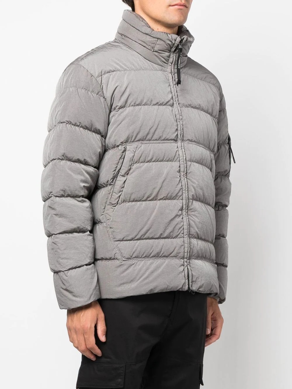 padded zip-up down jacket - 3