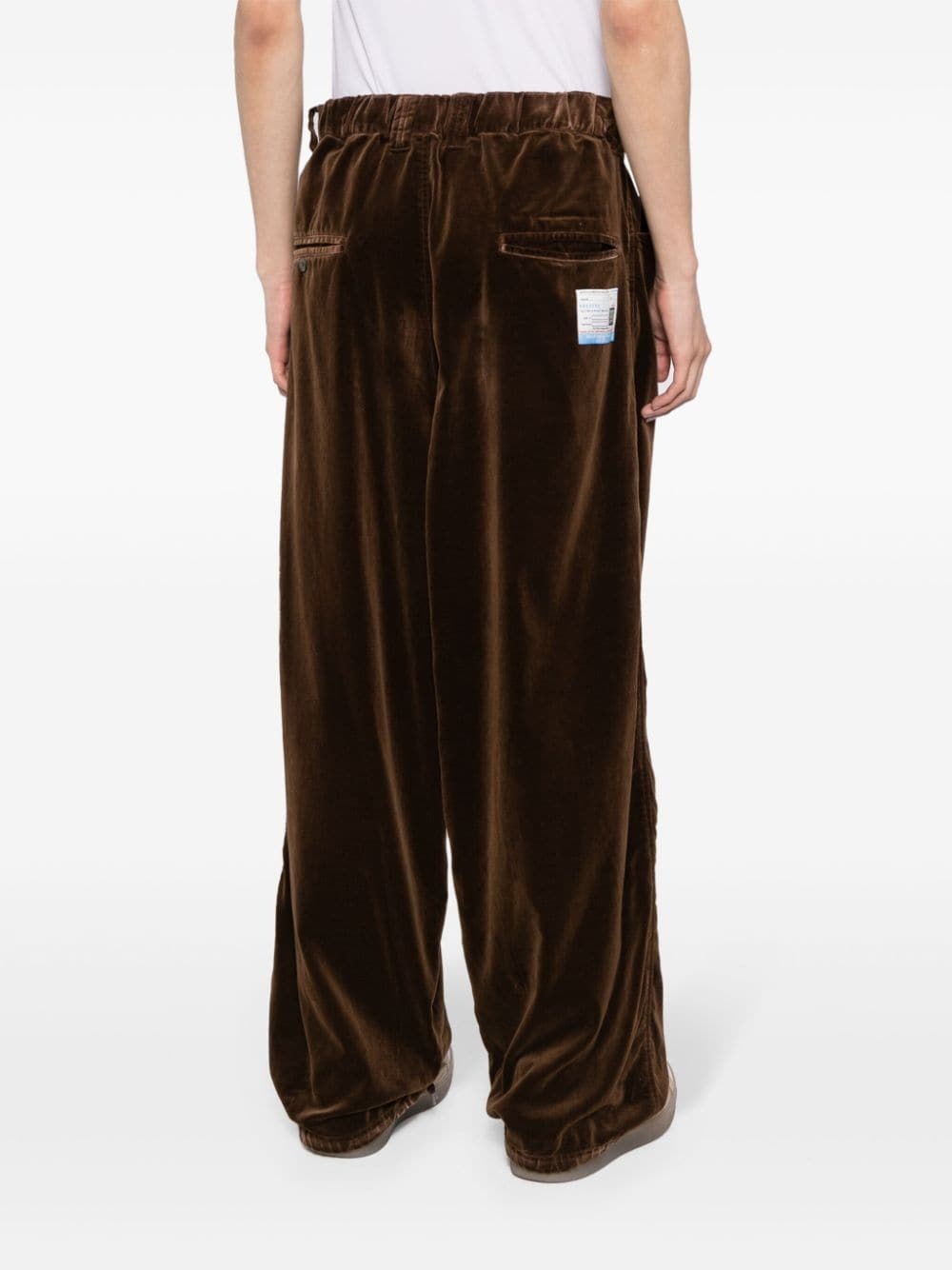 wide-leg velvet trousers - 4