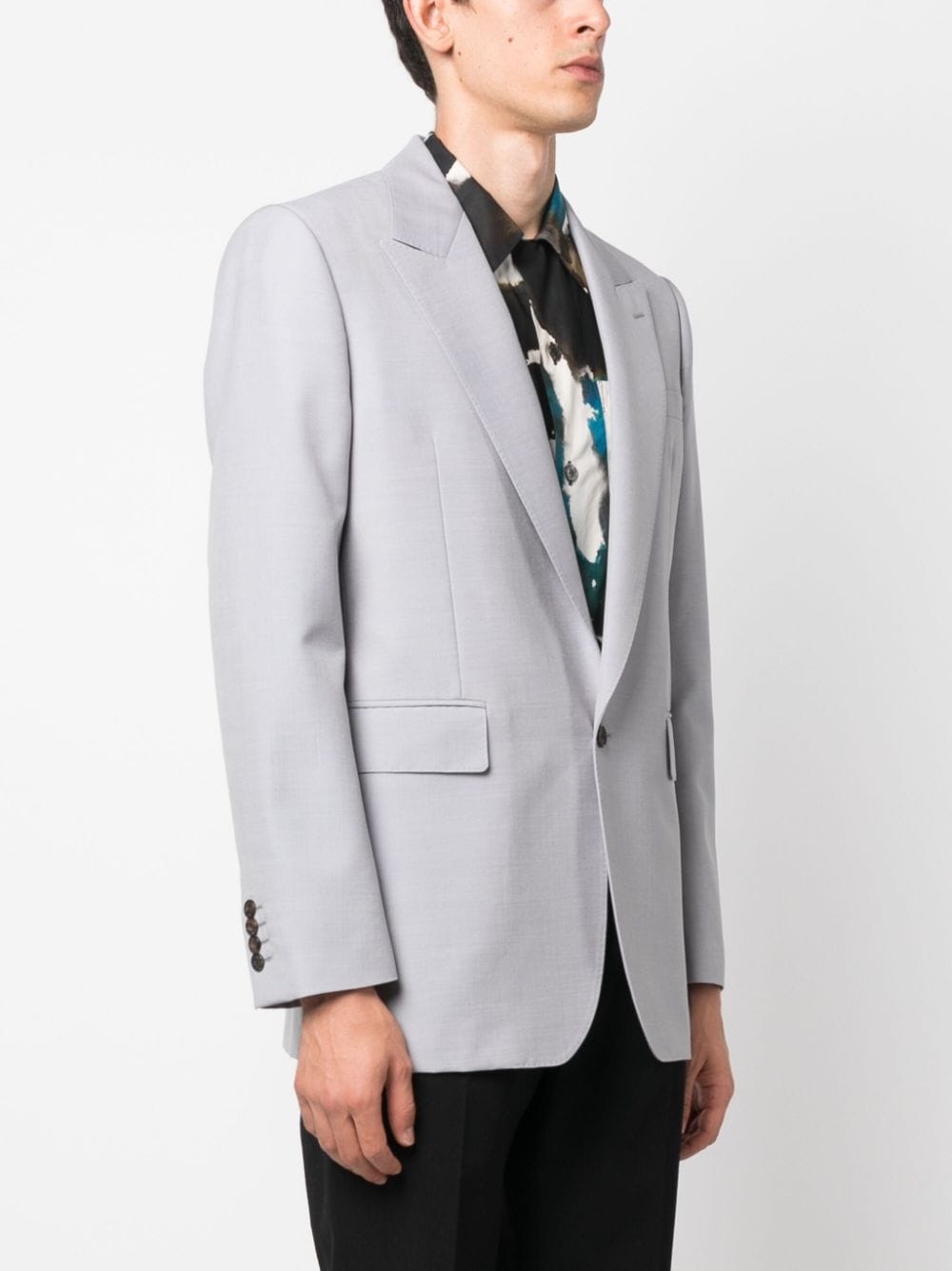 peak-lapels single-breasted blazer - 3