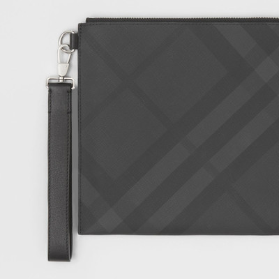 Burberry London Check and Leather Zip Pouch outlook