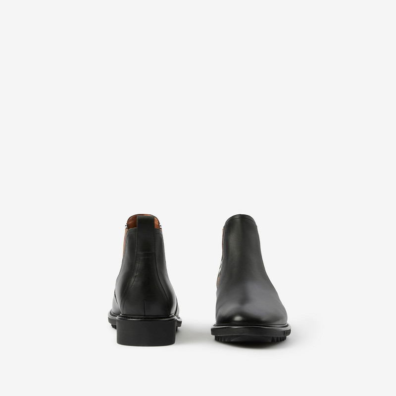 빈티지 체크 세부 가죽 첼시 부츠 5