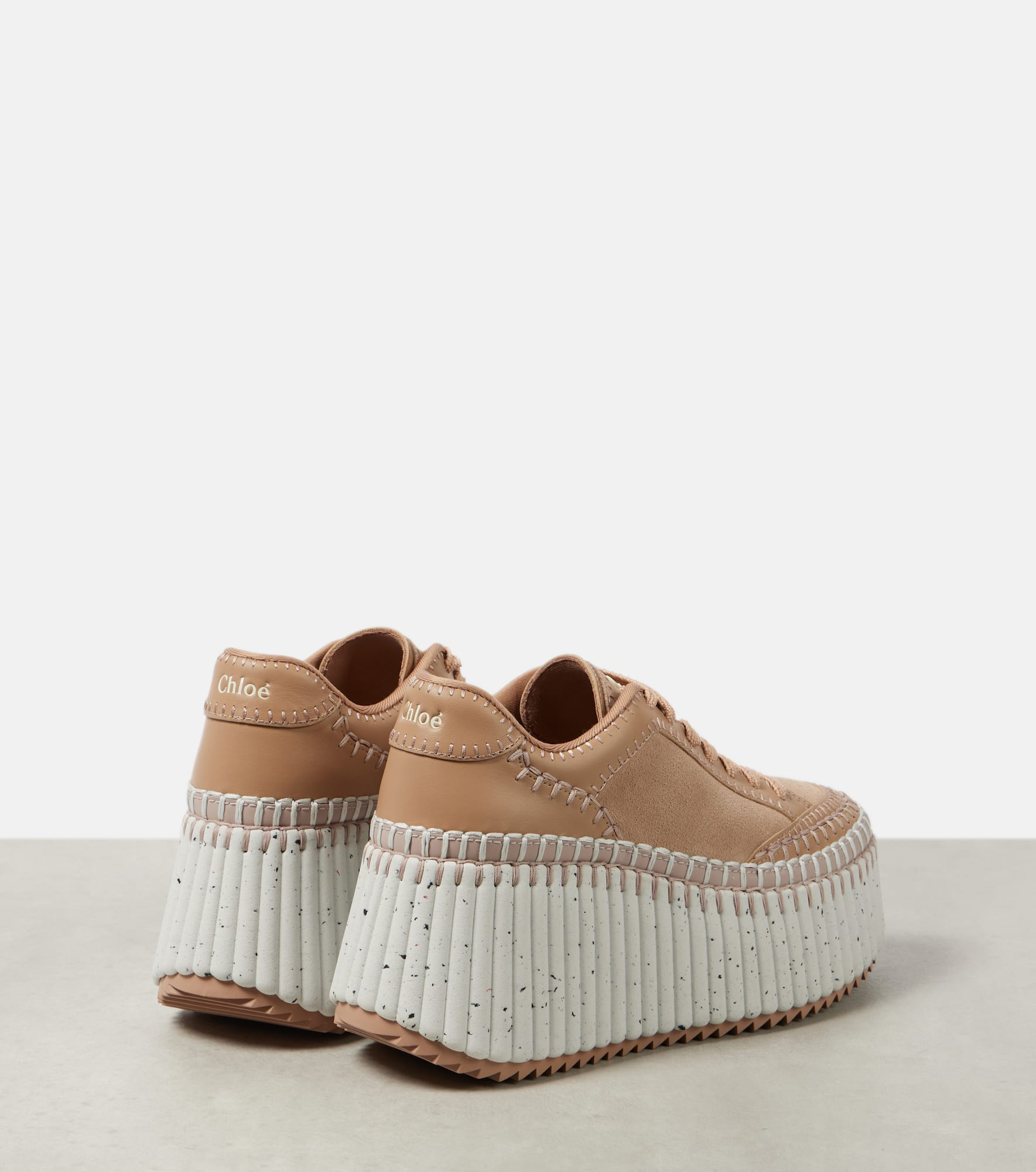 Nama 80 suede and leather wedge sneakers - 3