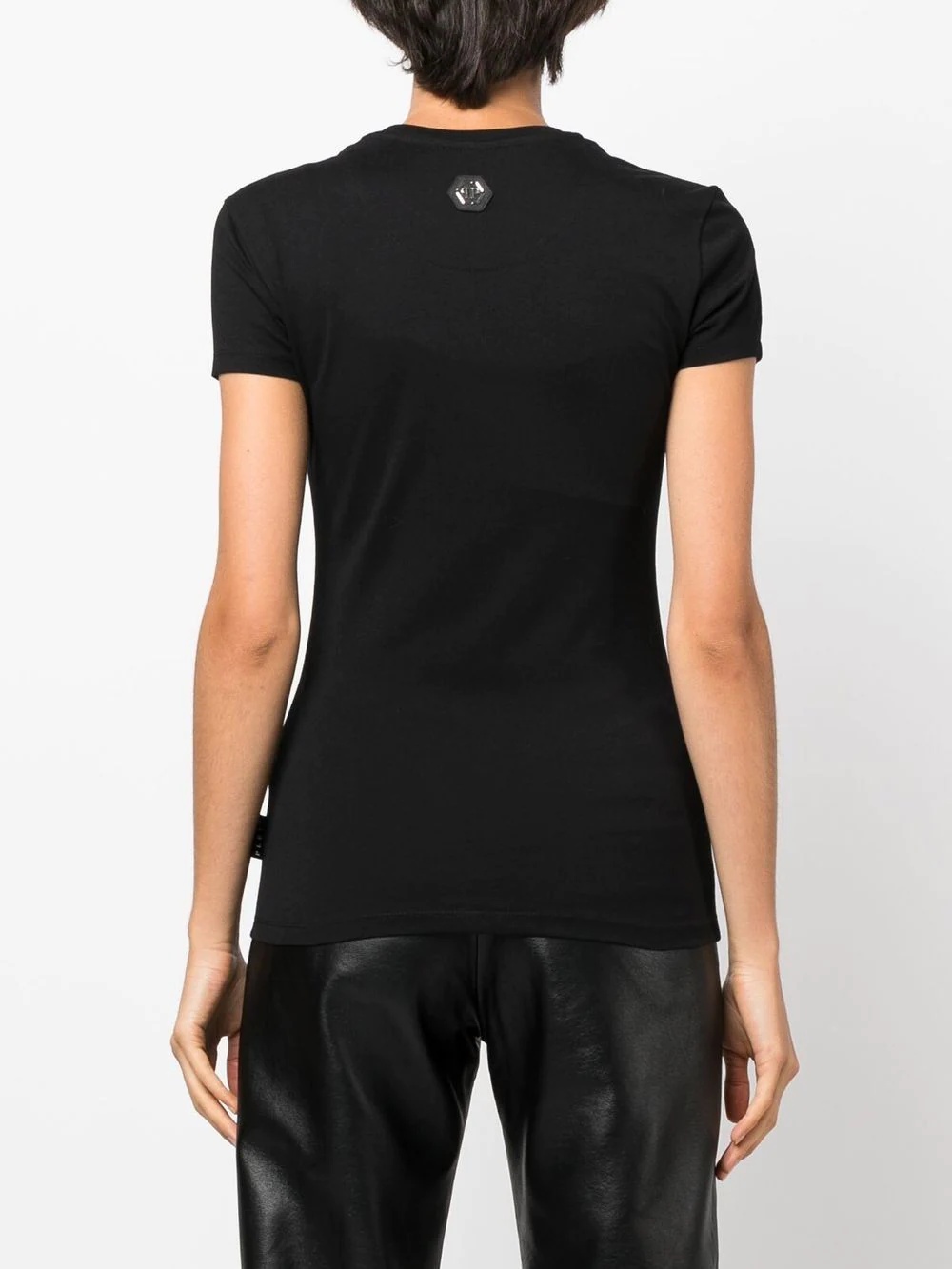 crystal-embellished logo T-shirt - 4