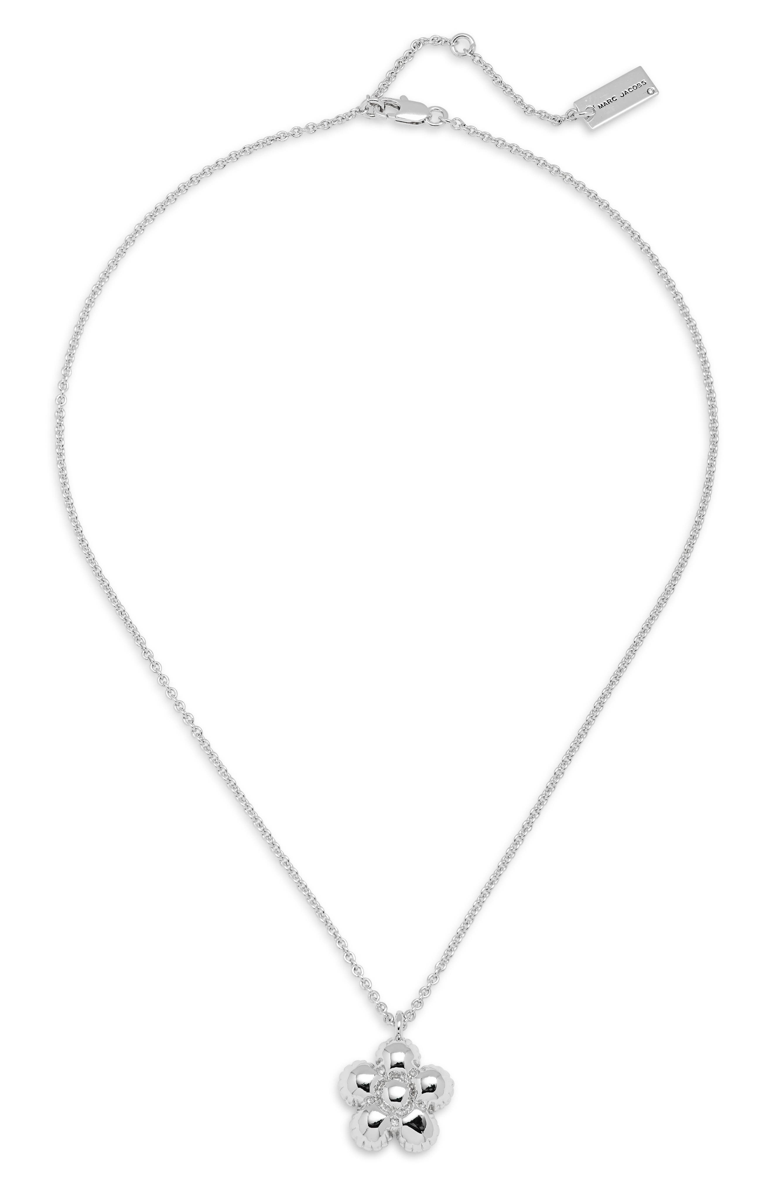 Marc Jacobs Daisy Balloon Pendant Necklace in Light Antique Silver at Nordstrom - 1
