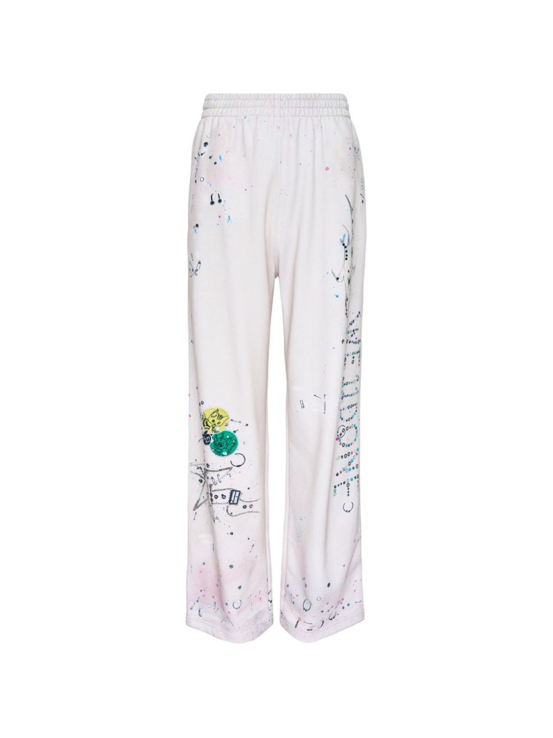 trompe-l'oeil printed track pants 1