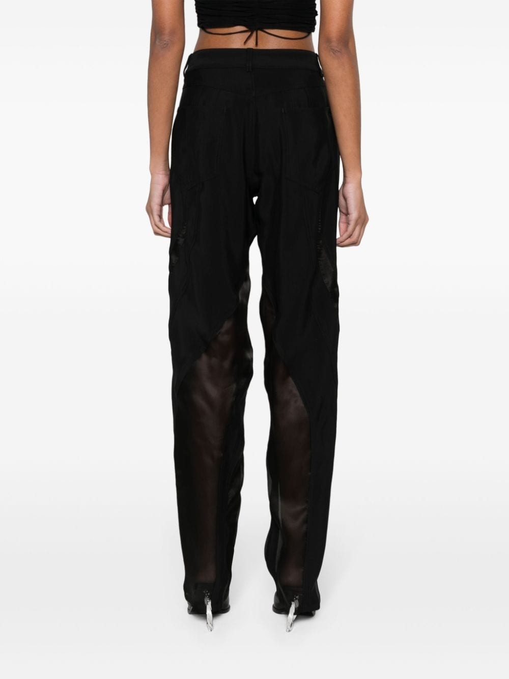 silk-panelled trousers - 4