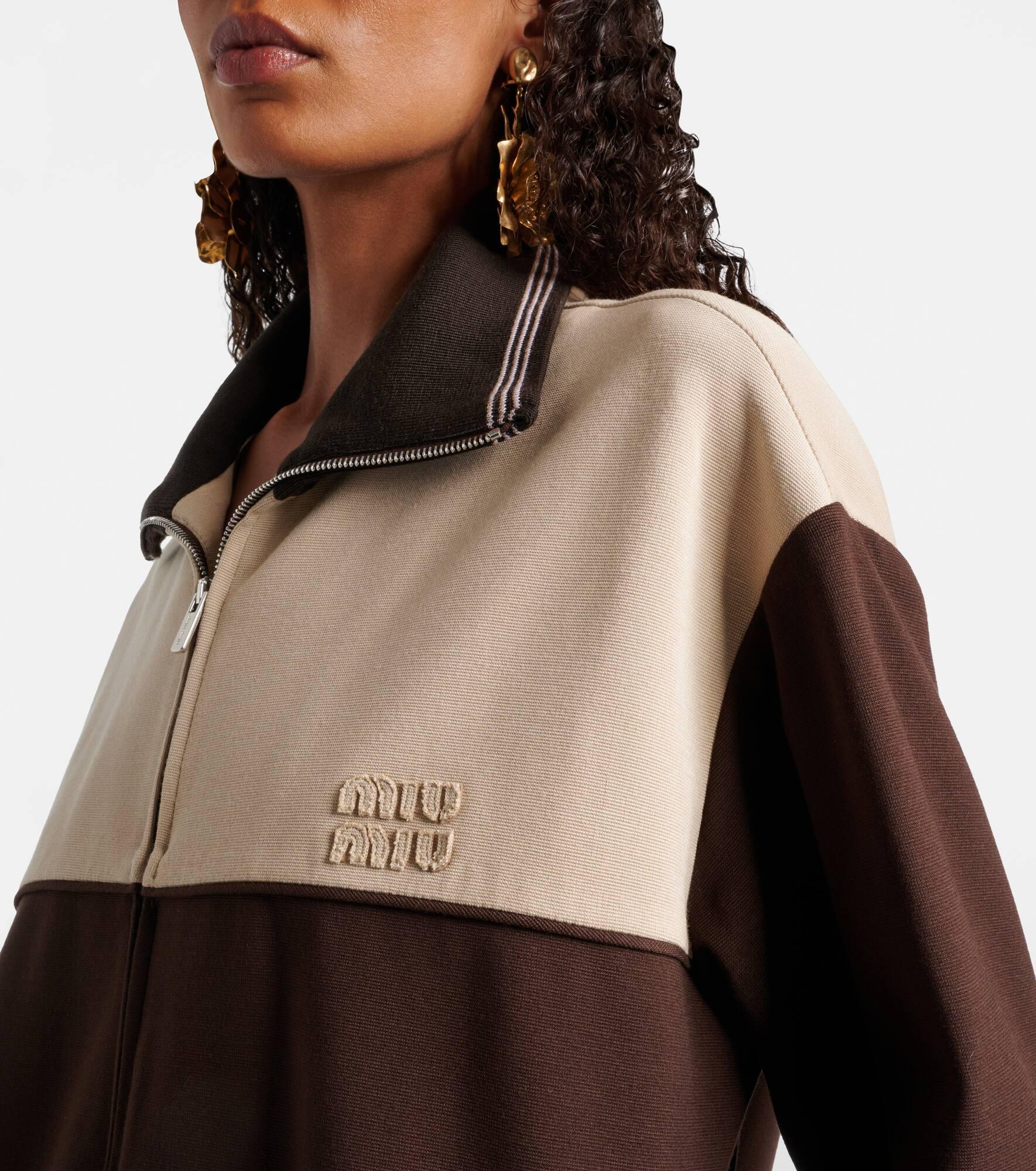 Colorblocked zip-up sweatshirt - 4