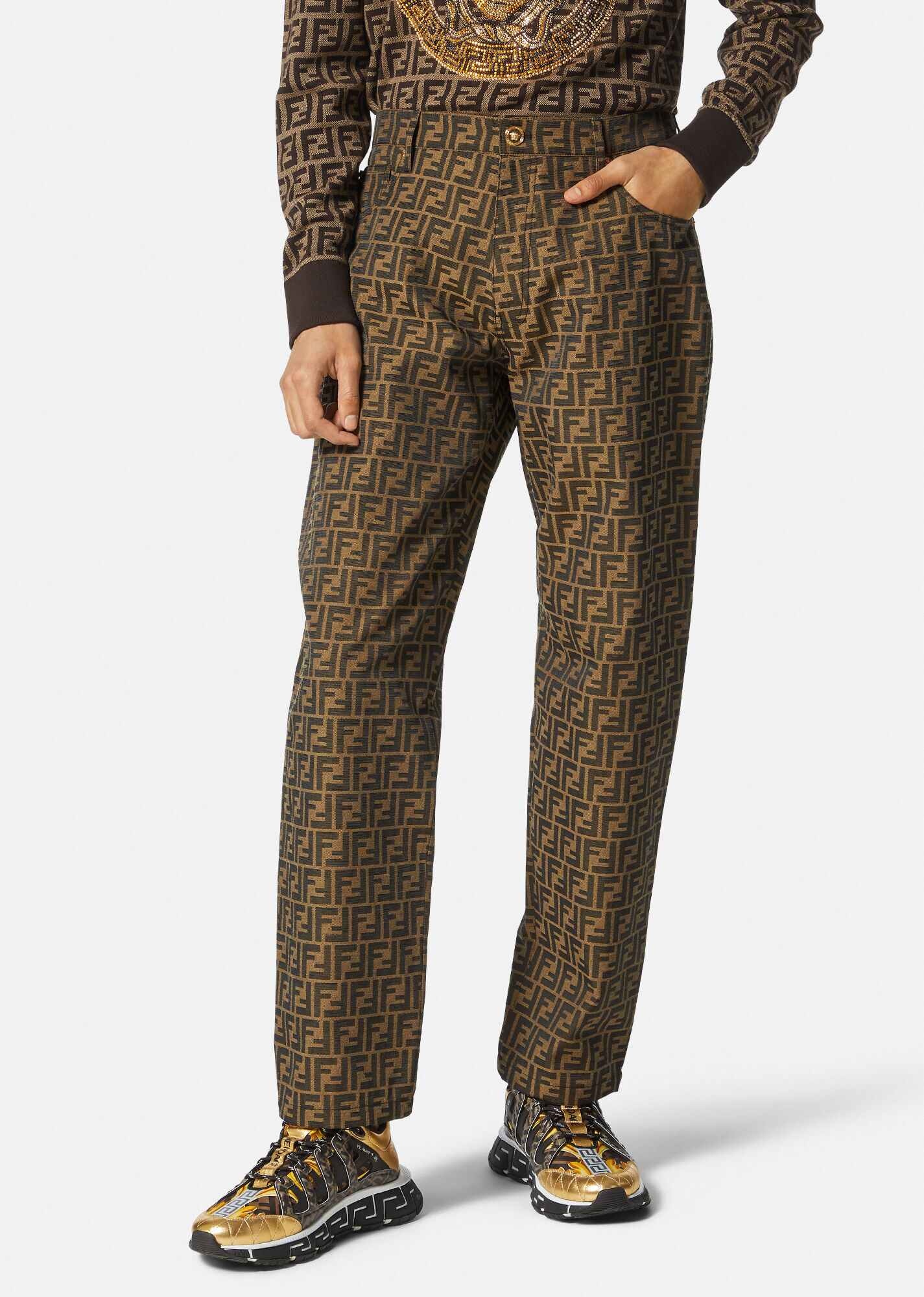 Fendace FF Flared Jacquard Pants - 3