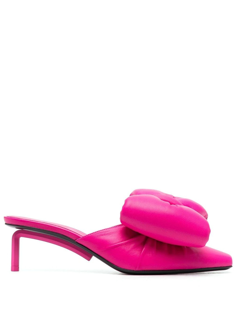 Allen padded-bow leather mules 1