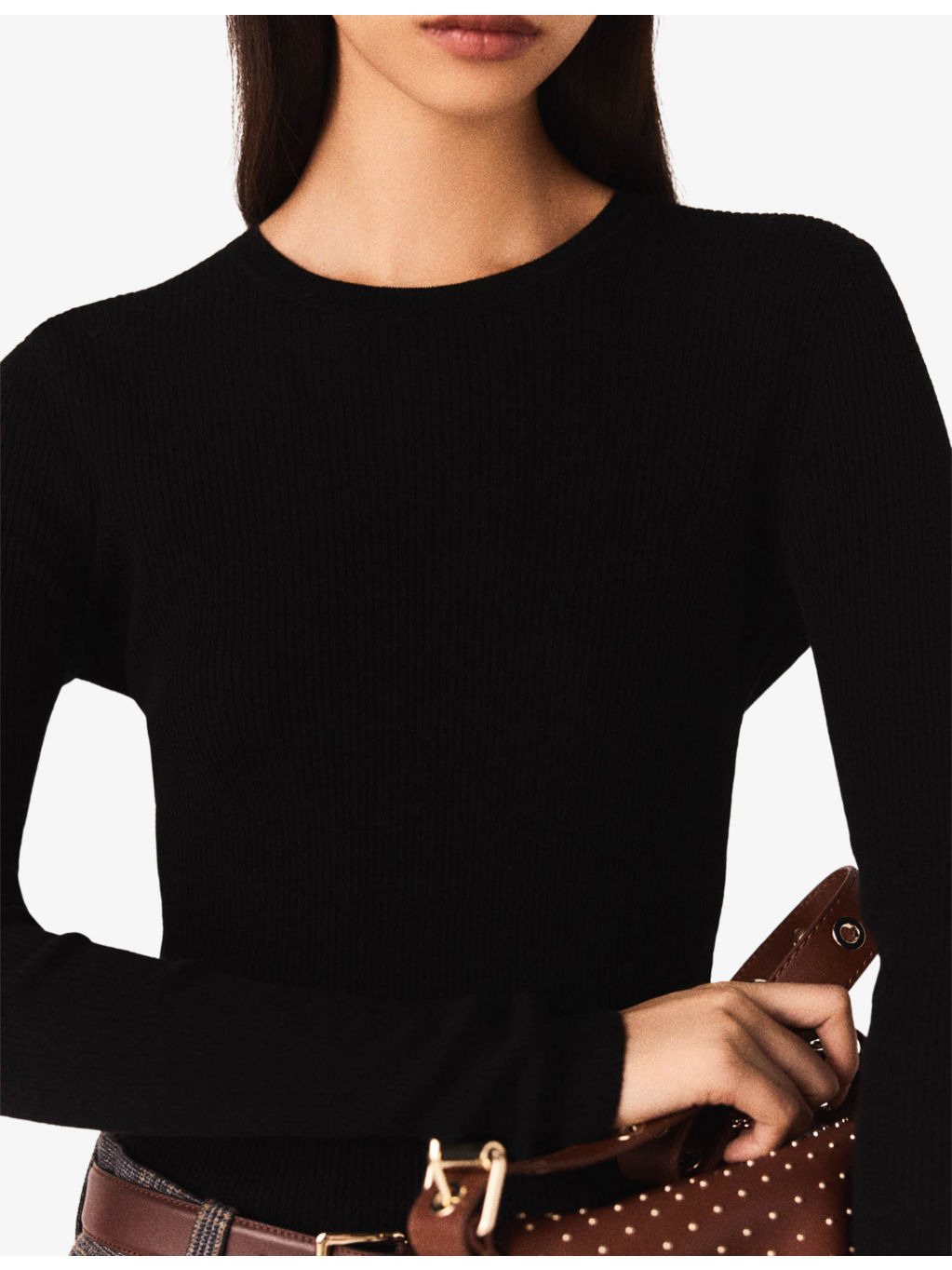 Ribbed Long-Sleeve Silk-Wool Blend Knitted Jumper - 5