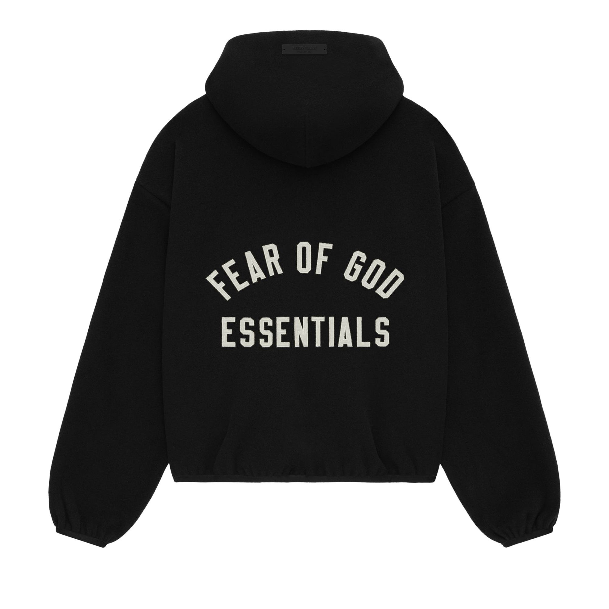 Fear of God Essentials Brushed Hooded Bomber Jacket 'Black' - 2