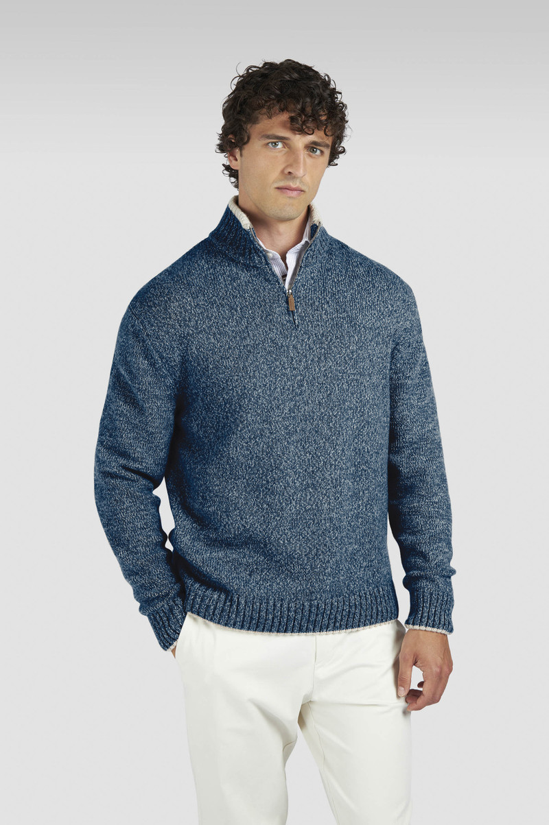 WOOL CASHMERE HALF ZIP SWEATER 6