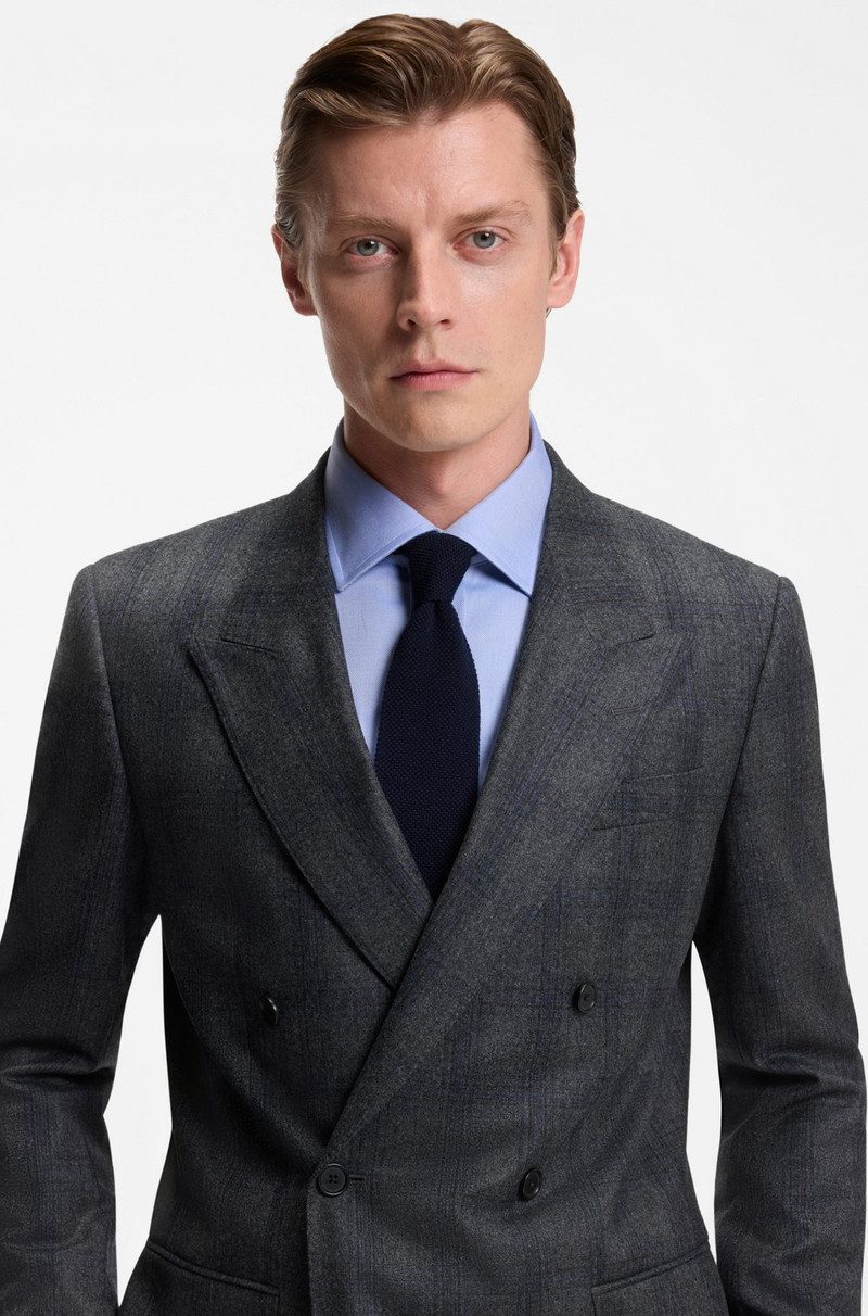 BECKHAM X BOSS SLIM-FIT SUIT JACKET IN CHECKED WOOL 6