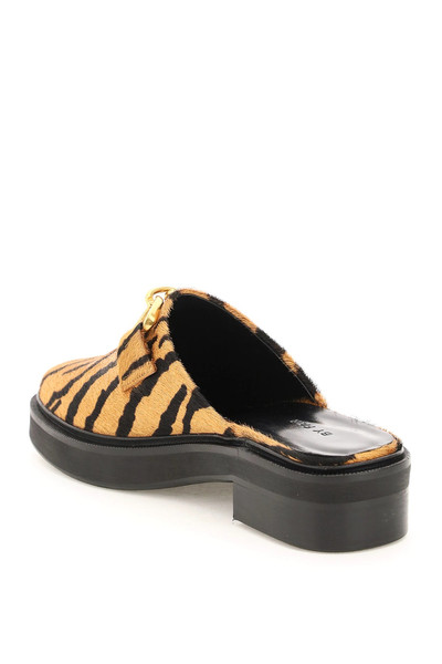 BY FAR TIGER-PRINT PONY HAIR MULES outlook