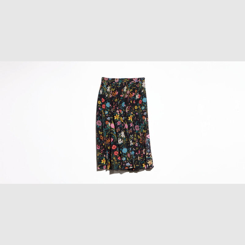GUCCI Printed silk midi skirt outlook