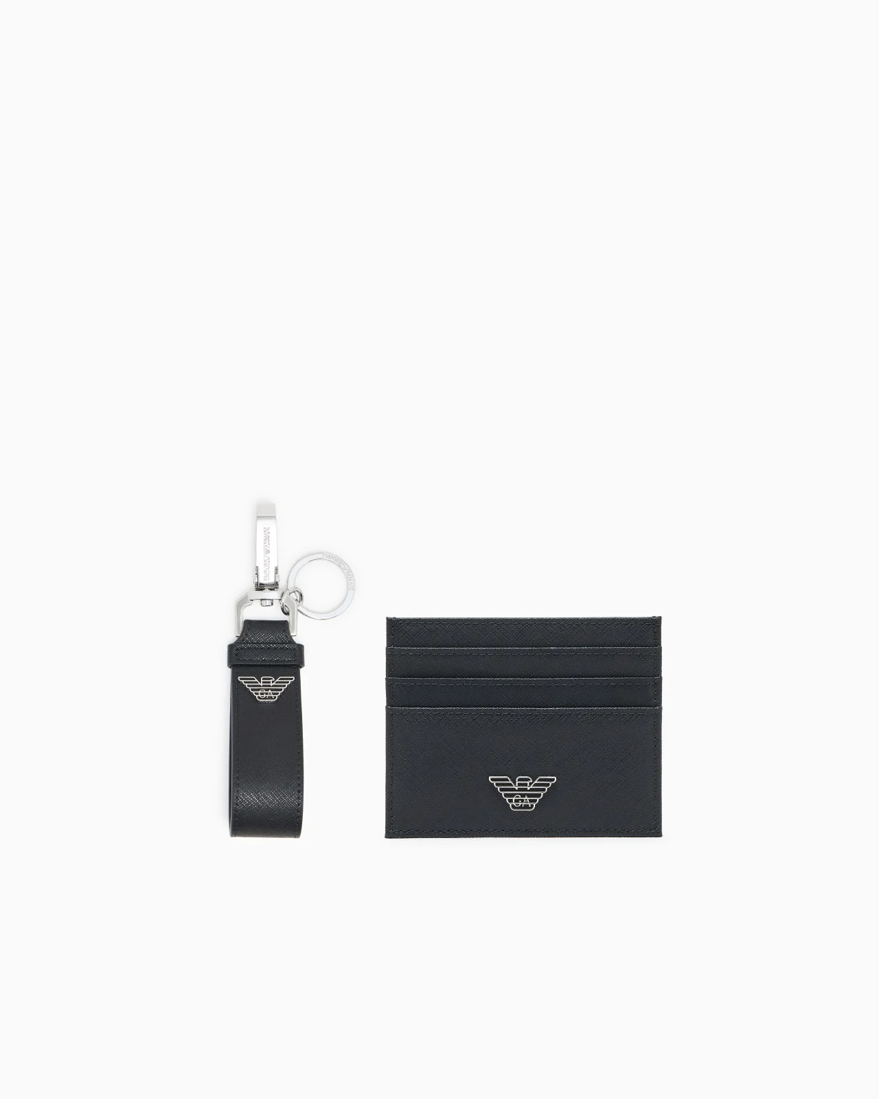 ASV gift box with regenerated Saffiano leather wallet and card holder with eagle plate - 1