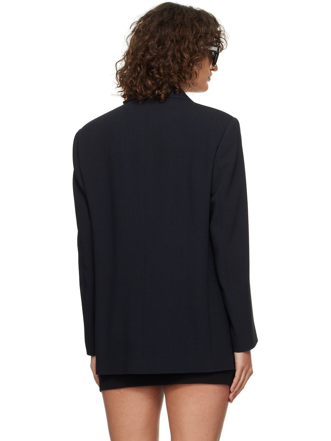 Black Wool-Blend Blazer - 3