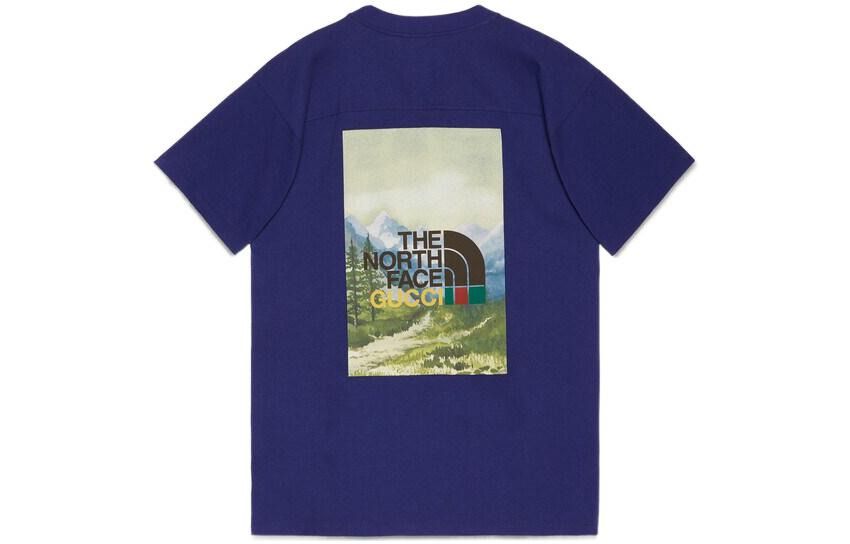 Gucci x The North Face FW21 T-Shirt 'Blue' 671443-XJDRB-4409 - 2