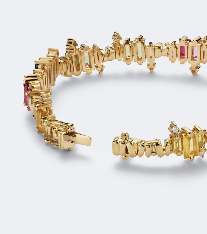 Bold Burst 18kt gold bracelet with sapphires and diamonds 5