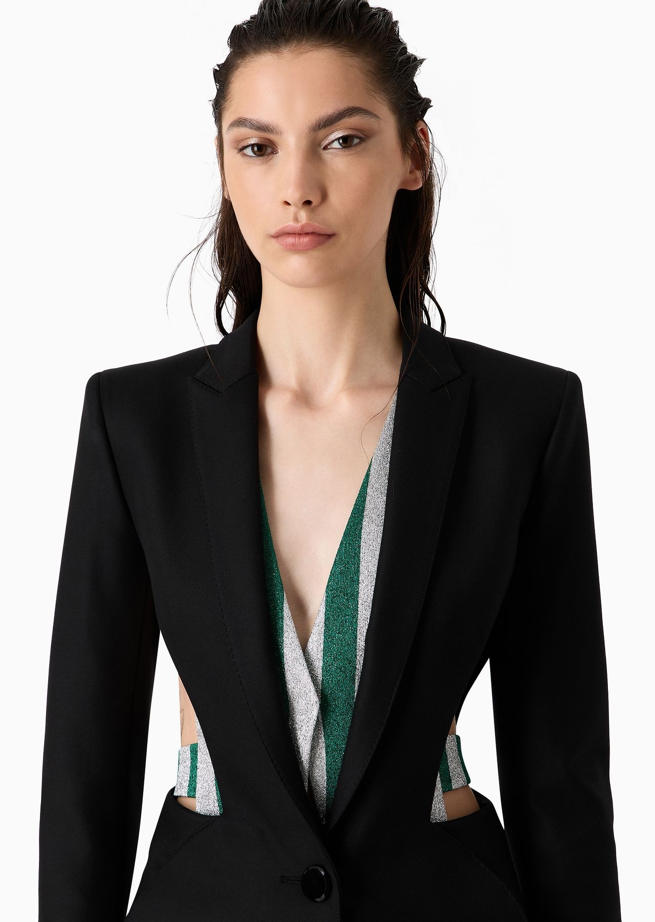 Stretch, silk blend canvas single-breasted jacket - 5