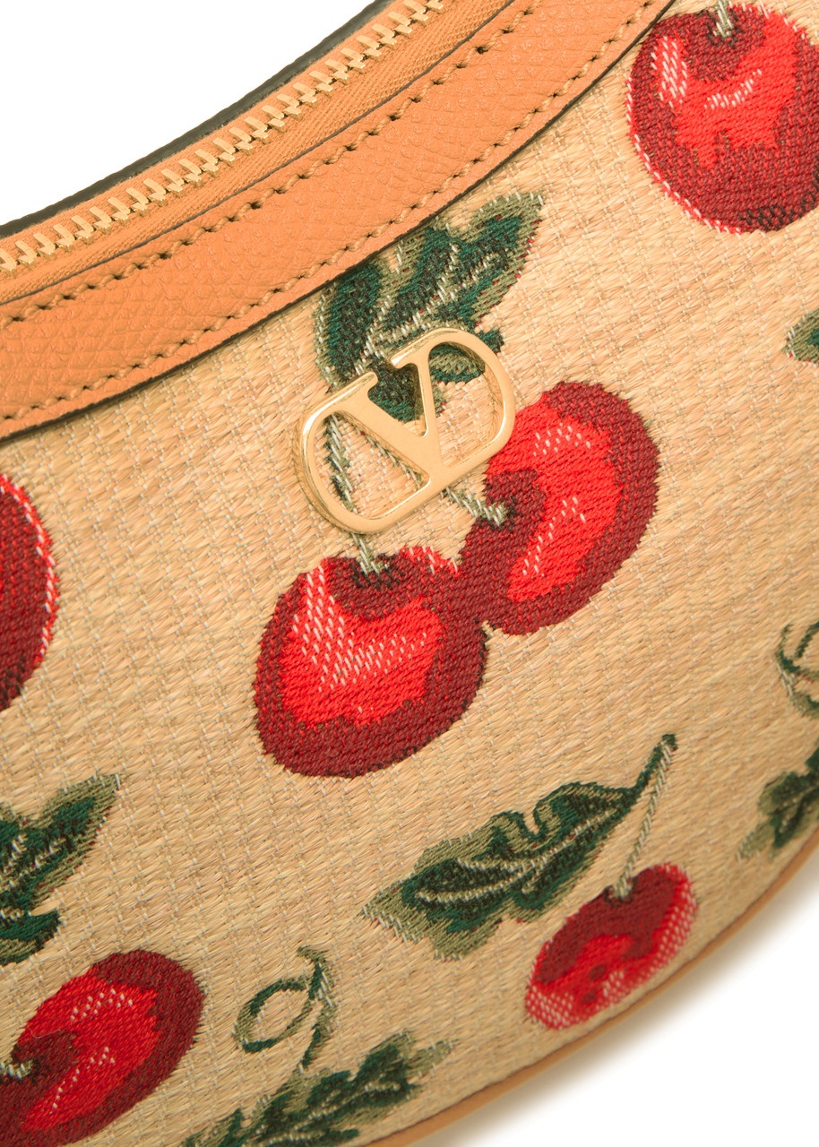 Valentino Hobo Mini Cherry-jacquard and Leather Shoulder bag - 3