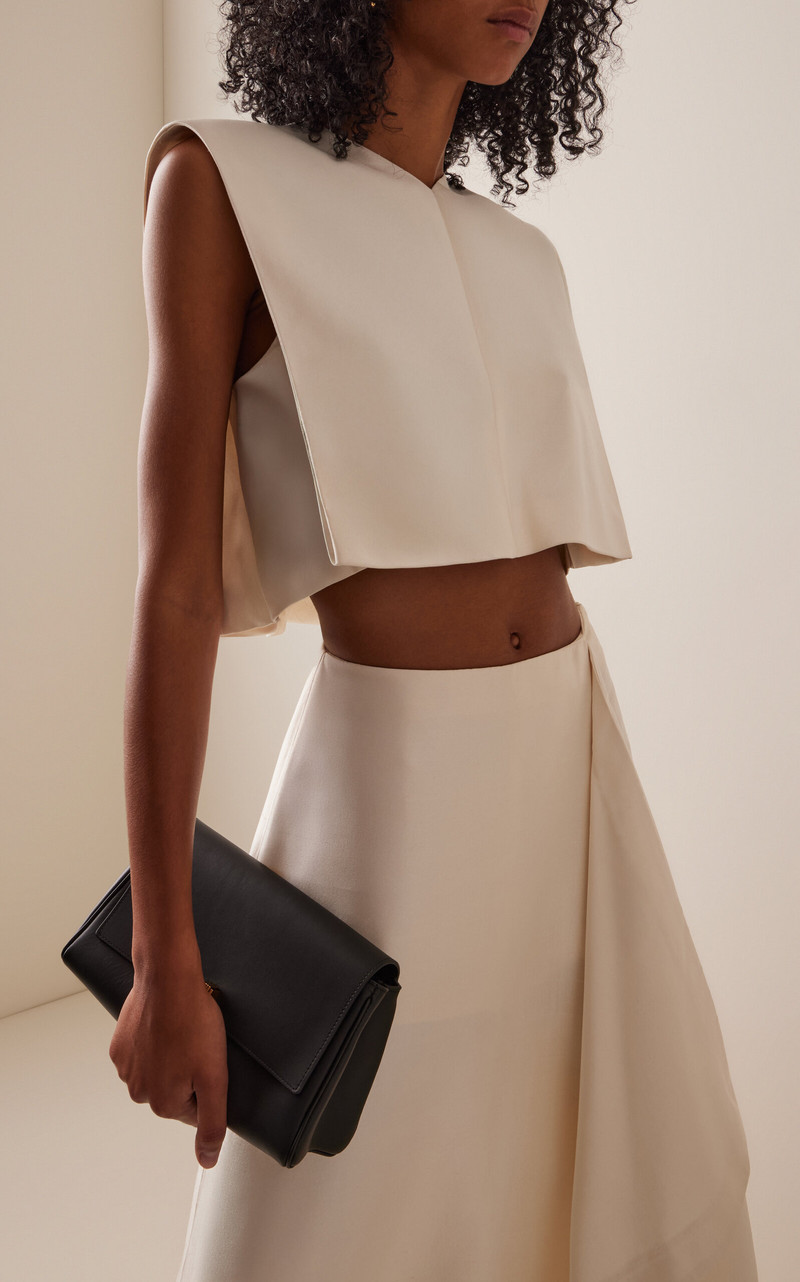 HEIRLOME Gemma Cropped Silk Top ivory outlook