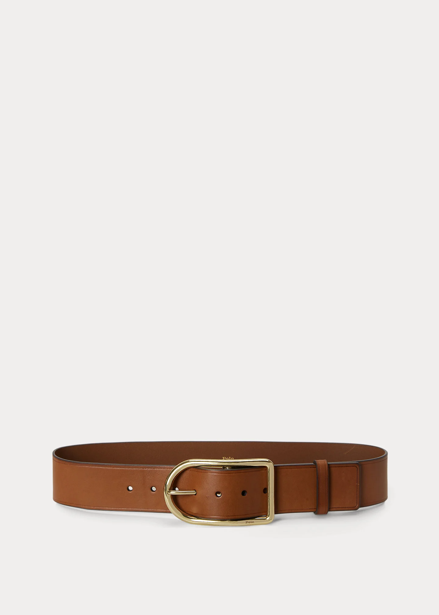 Curved-Buckle Leather Belt - 1
