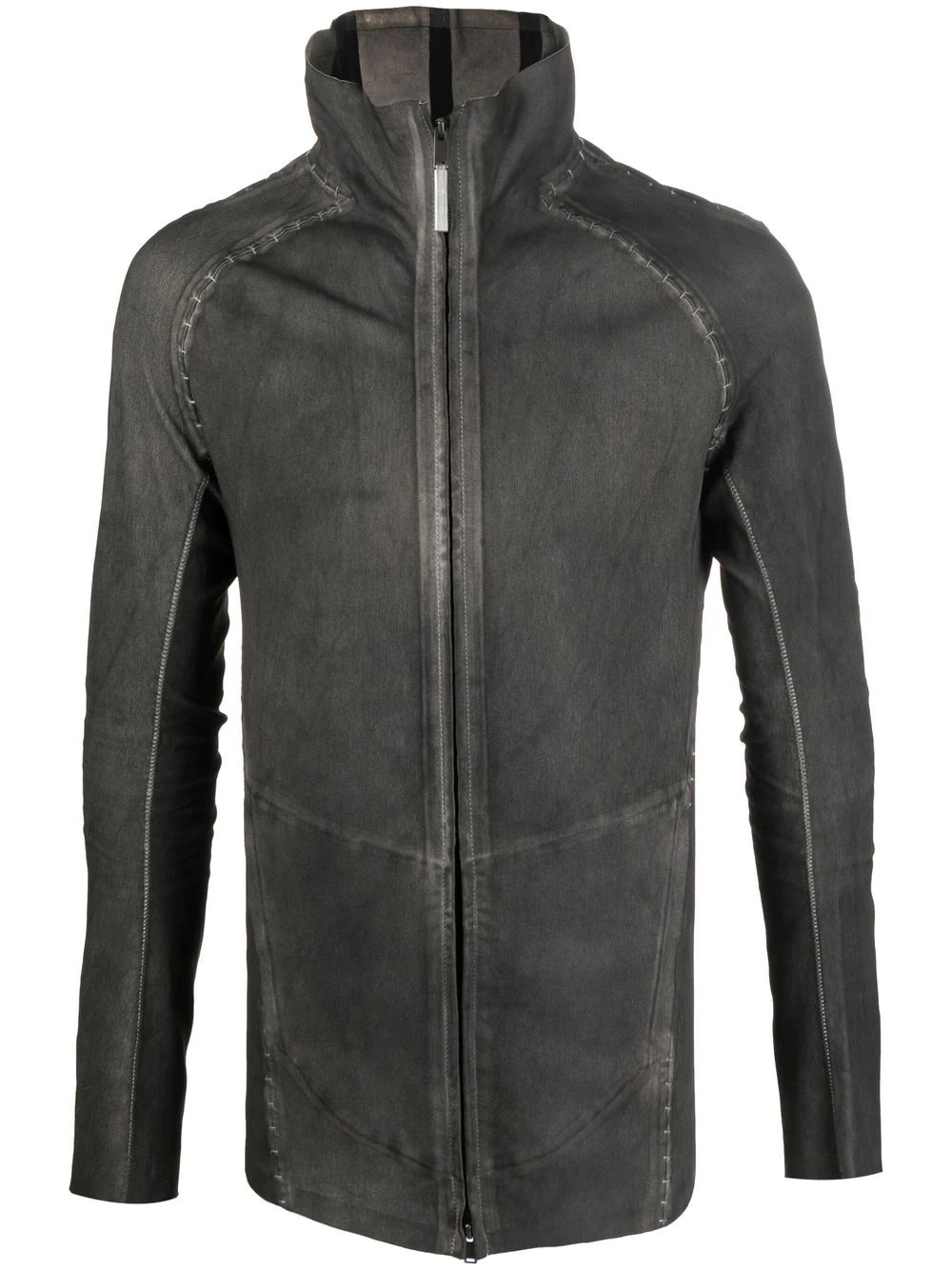 zip-fastening leather jacket - 1