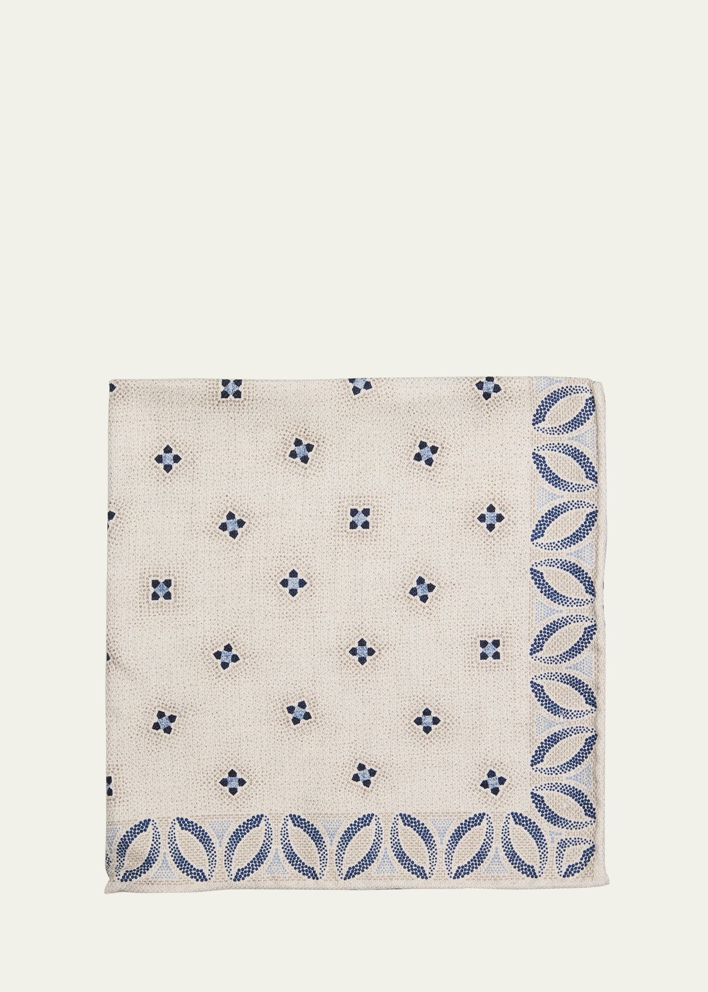 Men's Silk Floral Print Pocket Square - 1