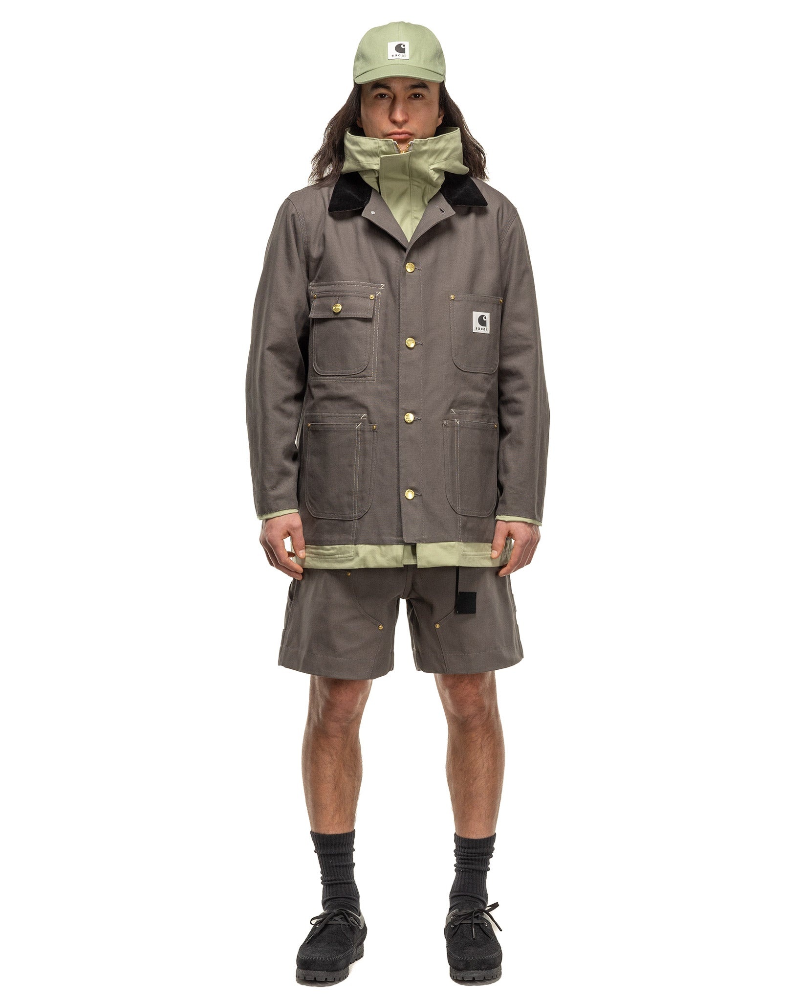 Carhartt WIP Reversible Duck Coat Grey x L/Green - 2