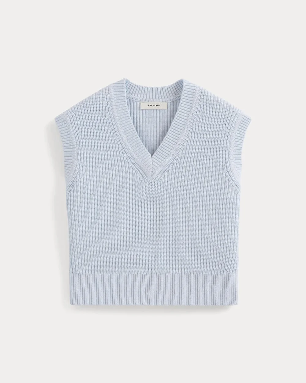 RIBBED V-NECK VEST IN EVERYDAY COTTON - 1