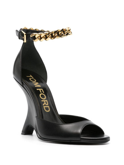 TOM FORD 105mm chain-embellished leather sandals outlook