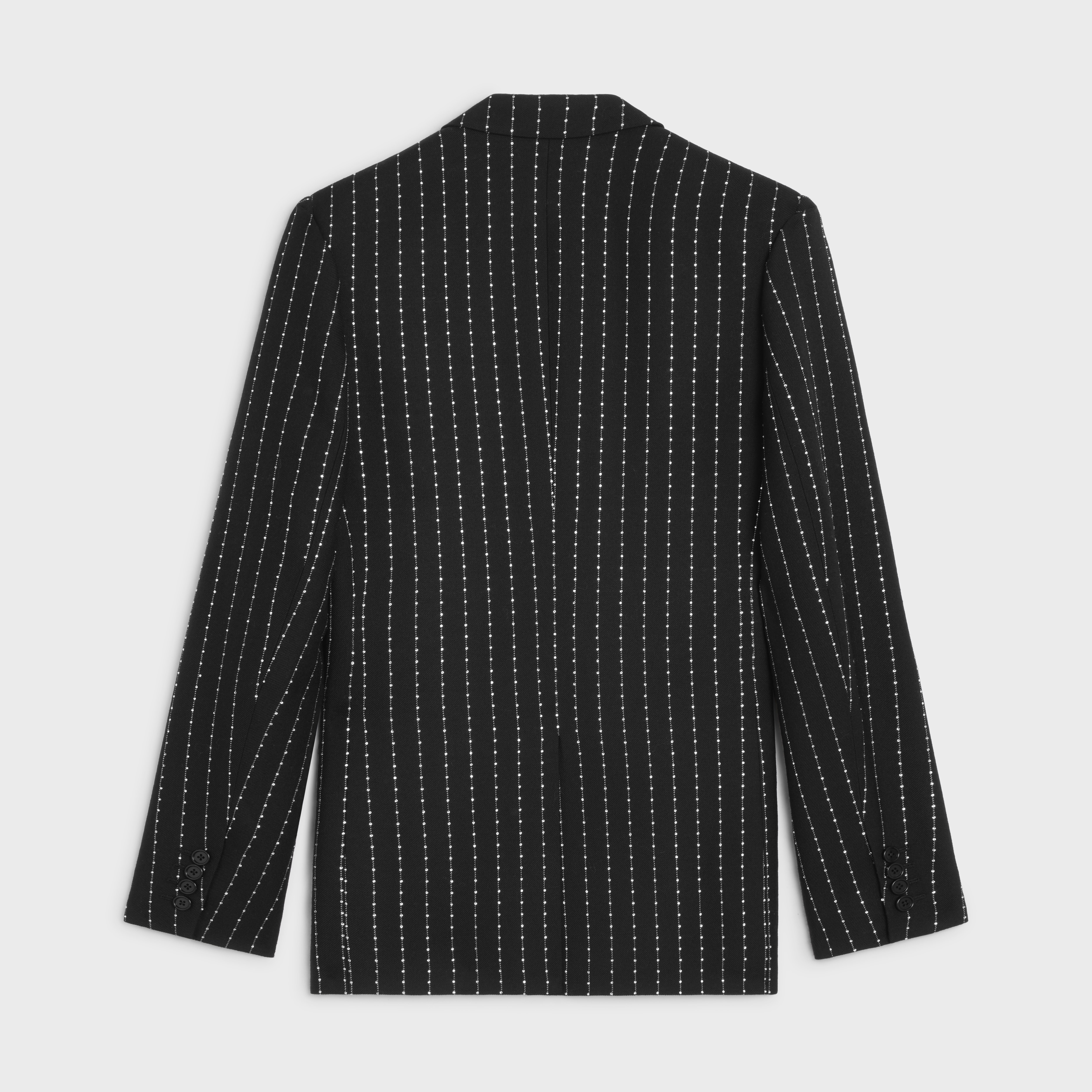 embroidered classic jacket in striped wool - 2