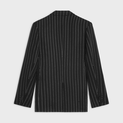 CELINE embroidered classic jacket in striped wool outlook