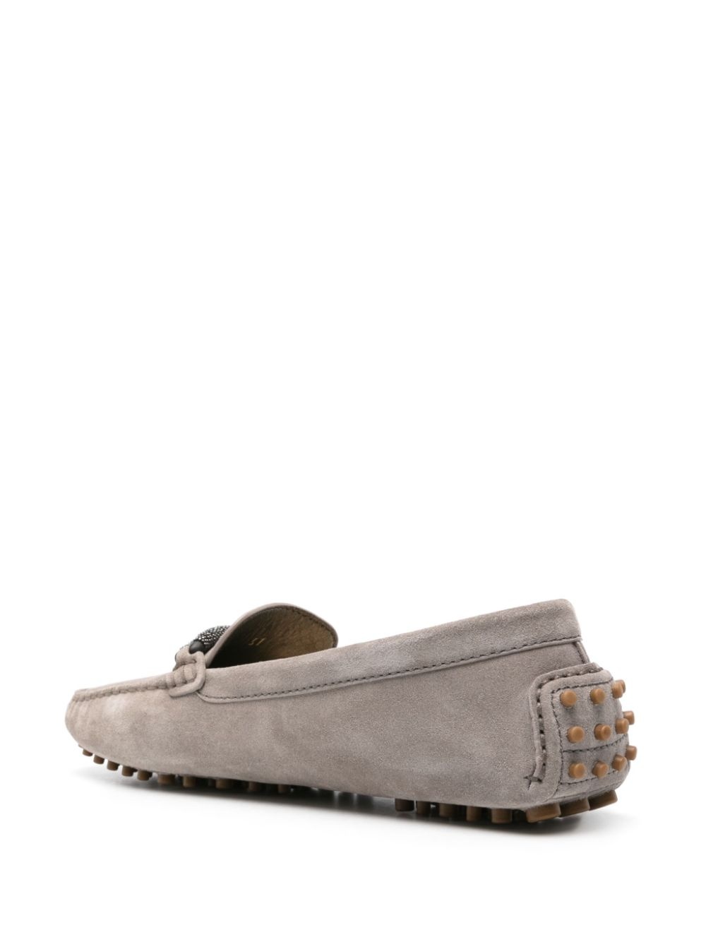 Monili-detail suede loafers - 3