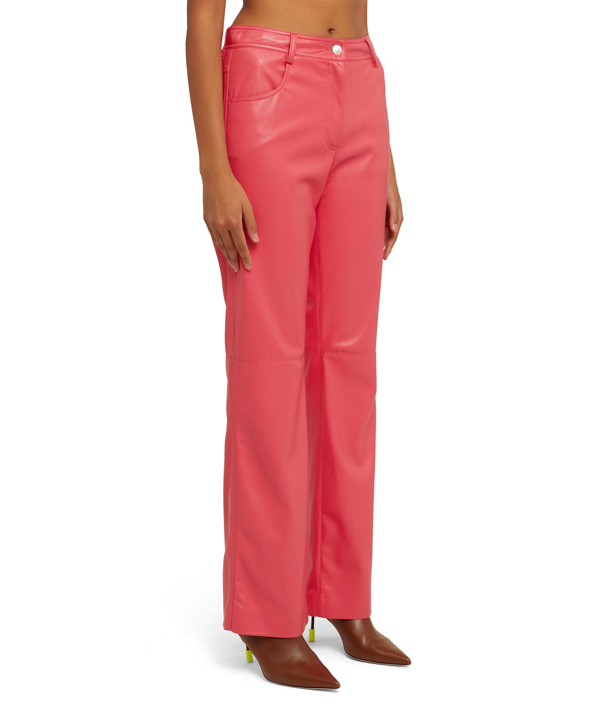 Faux leather pants with straight legs - 4