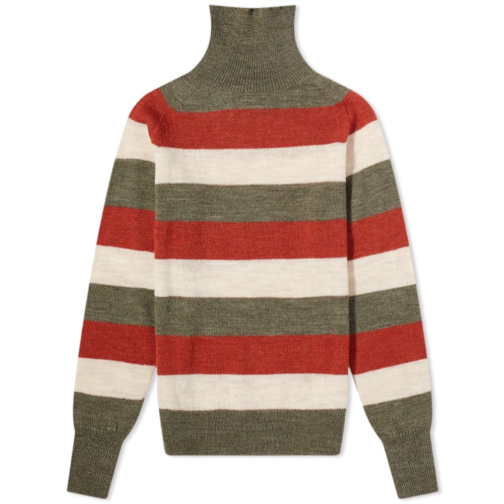 Nigel Cabourn Striped Seamless Rollneck Knit - 1