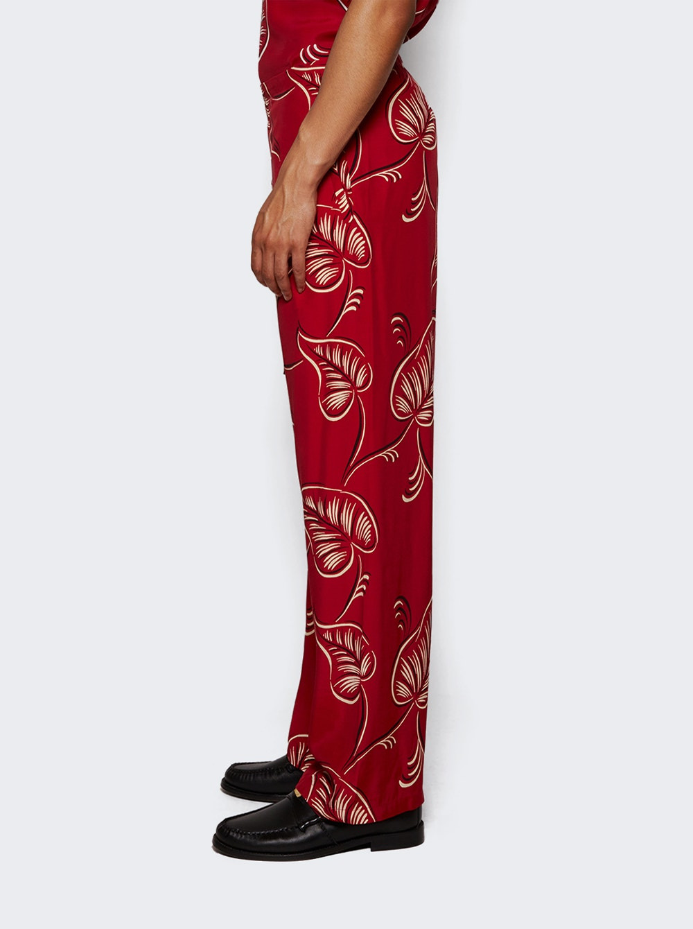 Creeping Begonia Pajama Pants Red And White - 4