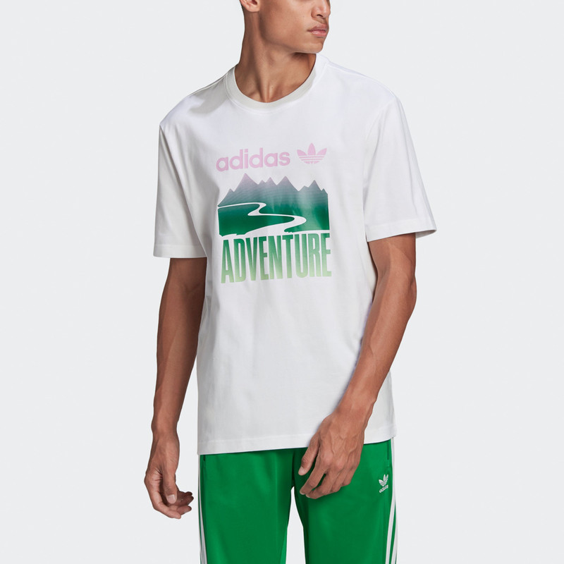 adidas adidas originals Adv Mount Tee Retro Pattern Sports Short Sleeve White GN2358 outlook